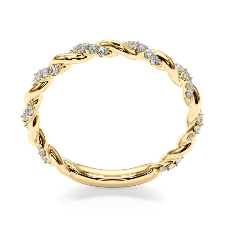 0.20CTW 14K Gold Twisted Design Diamond Band - Diamond Ring - Design Jewellers Edmonton