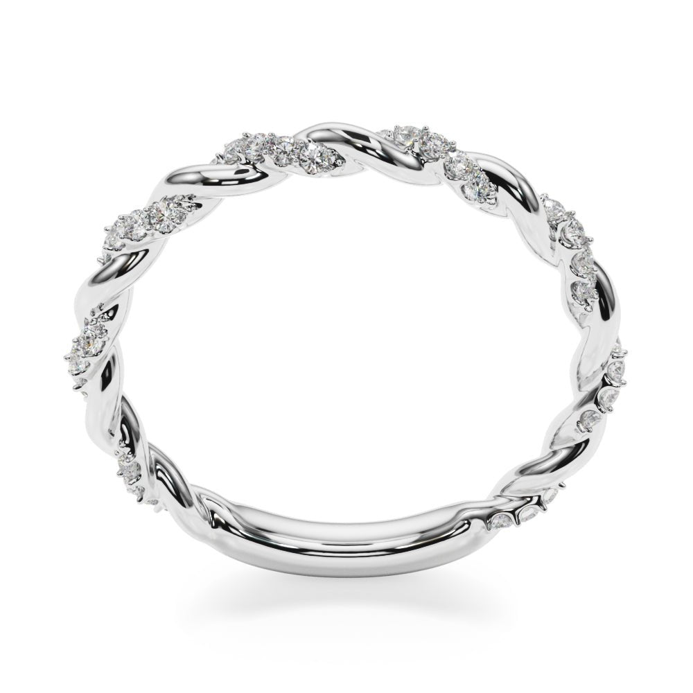 0.20CTW 14K Gold Twisted Design Diamond Band - Diamond Ring - Design Jewellers Edmonton