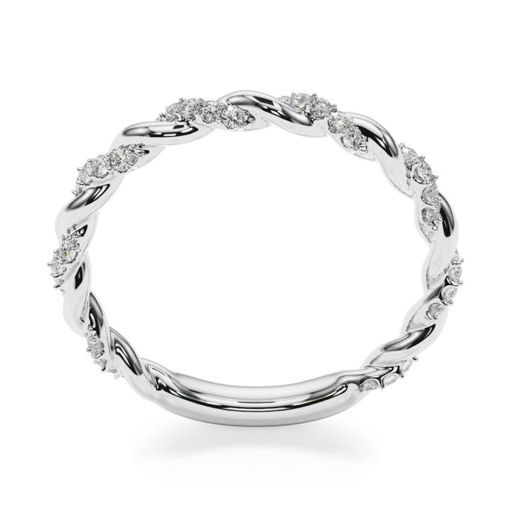 0.20CTW 14K Gold Twisted Design Diamond Band - Diamond Ring - Design Jewellers Edmonton