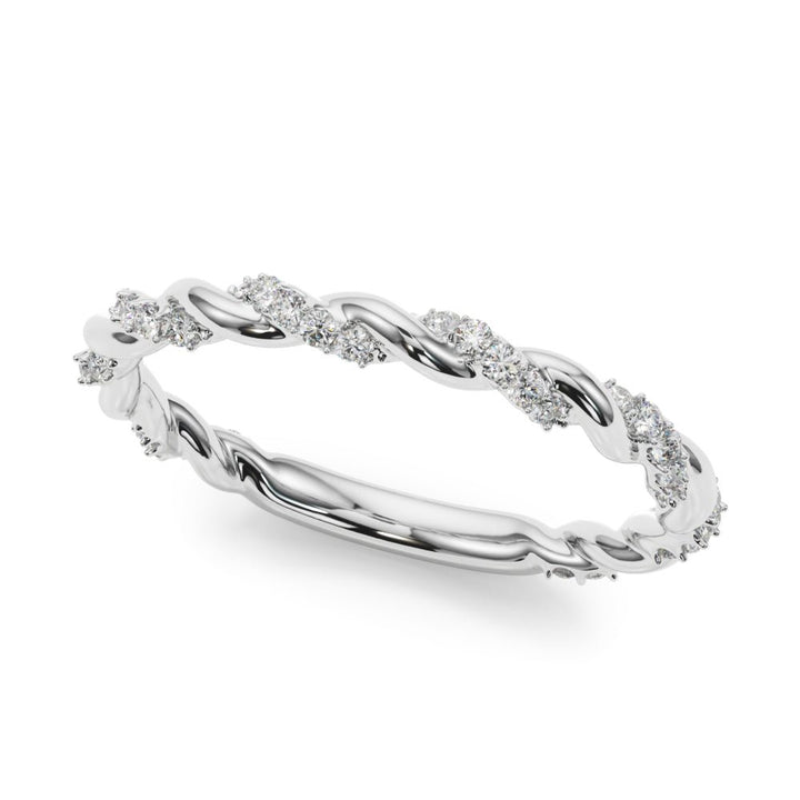 0.20CTW 14K Gold Twisted Design Diamond Band - Diamond Ring - Design Jewellers Edmonton