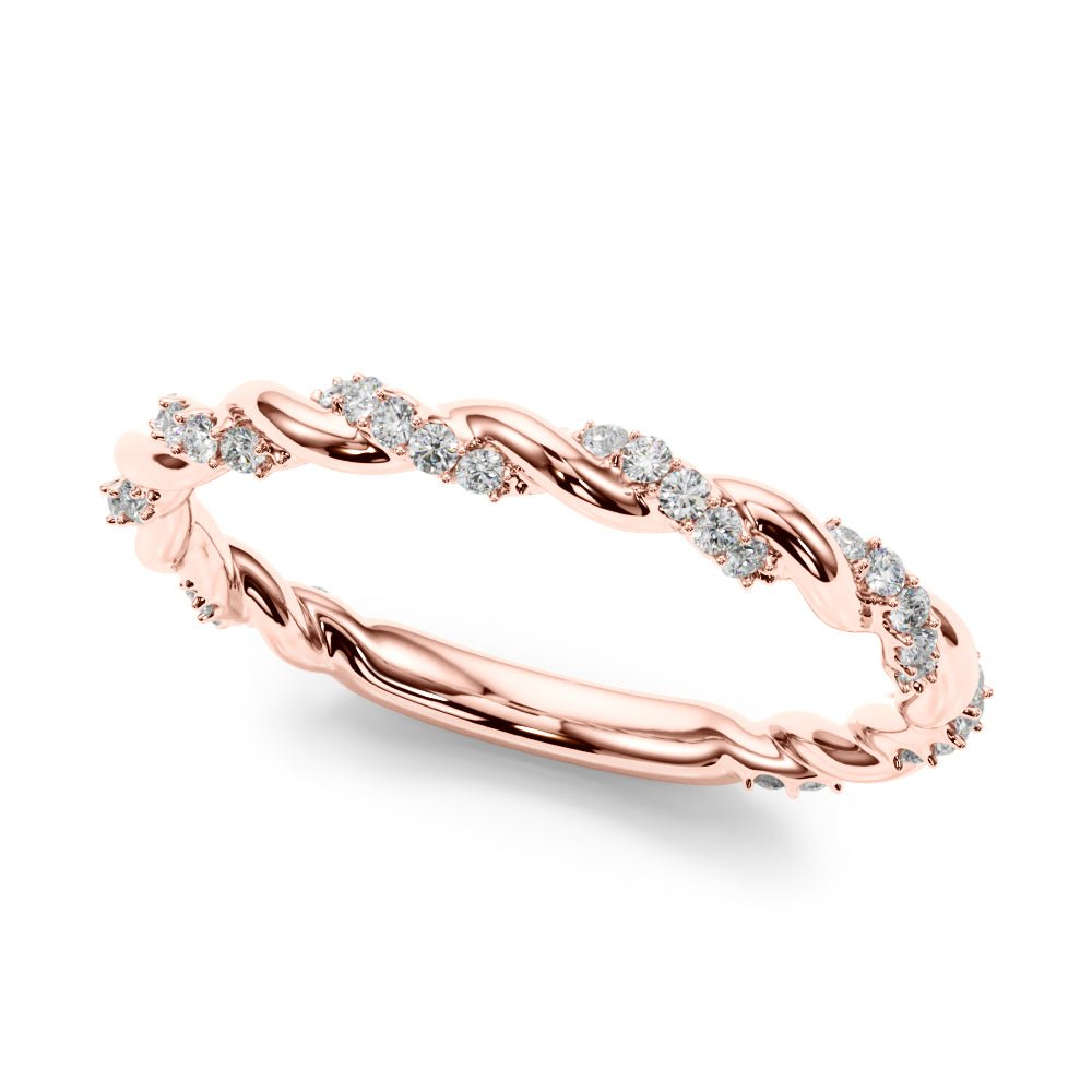 0.20CTW 14K Gold Twisted Design Diamond Band - Diamond Ring - Design Jewellers Edmonton