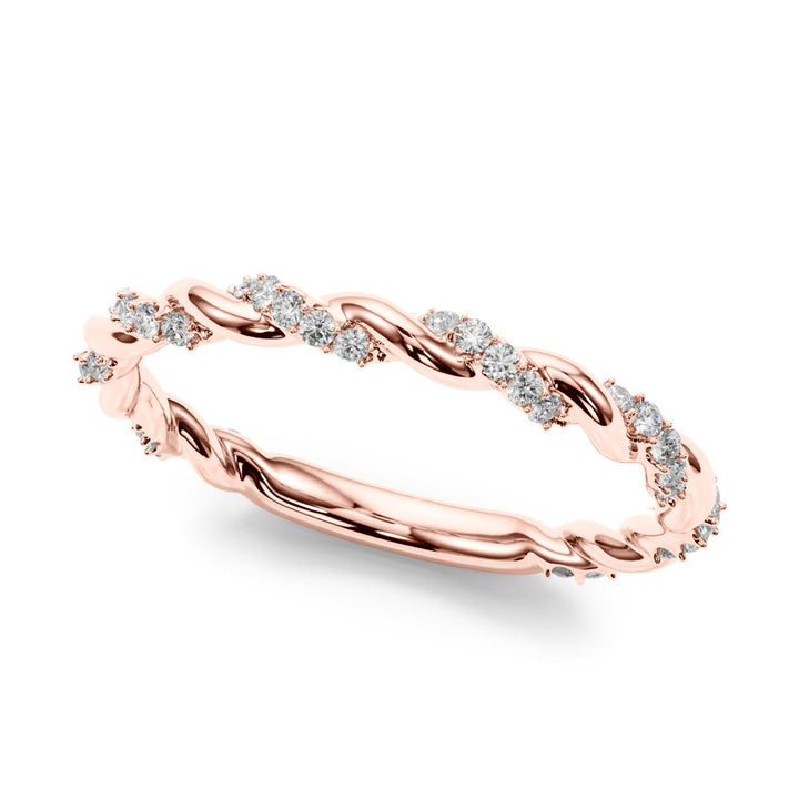 0.20CTW 14K Gold Twisted Design Diamond Band - Diamond Ring - Design Jewellers Edmonton