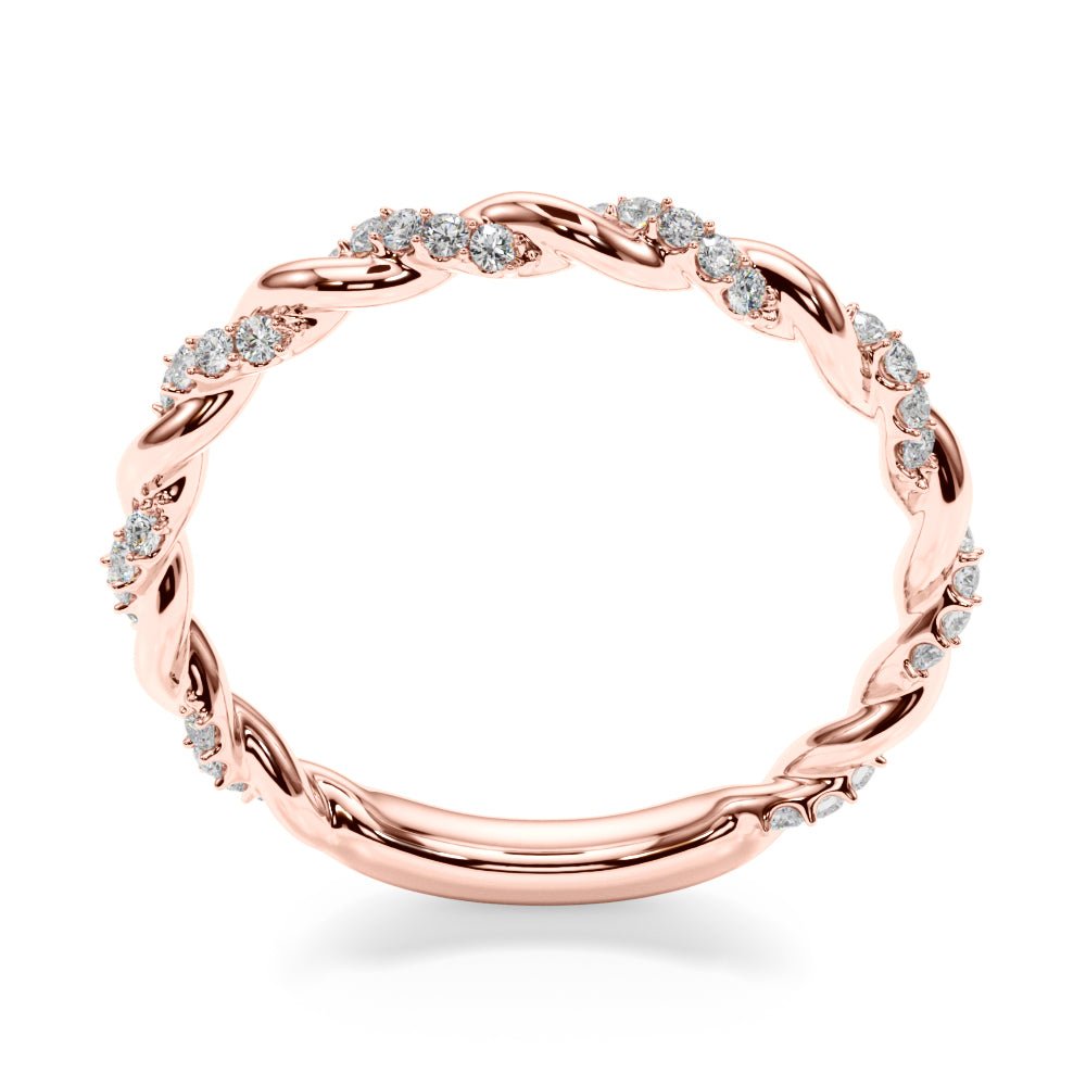 0.20CTW 14K Gold Twisted Design Diamond Band - Diamond Ring - Design Jewellers Edmonton