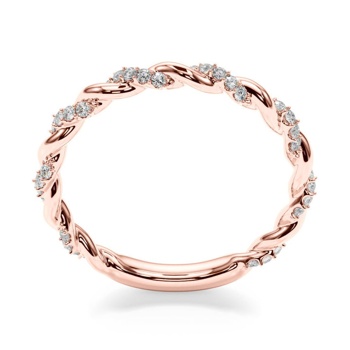 0.20CTW 14K Gold Twisted Design Diamond Band - Diamond Ring - Design Jewellers Edmonton