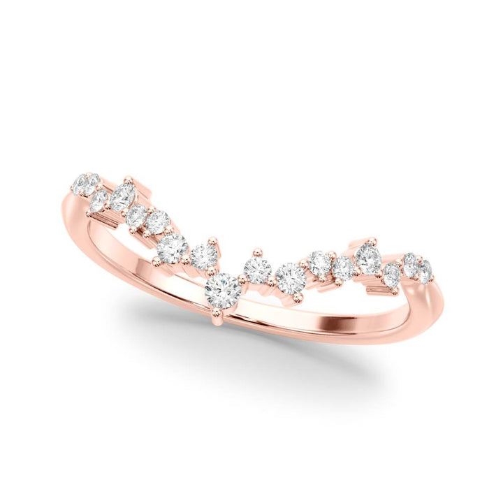 0.20TW 14K Gold Fancy Multi Stone Diamond Band With A V - Shape Design - Diamond Ring - Design Jewellers Edmonton