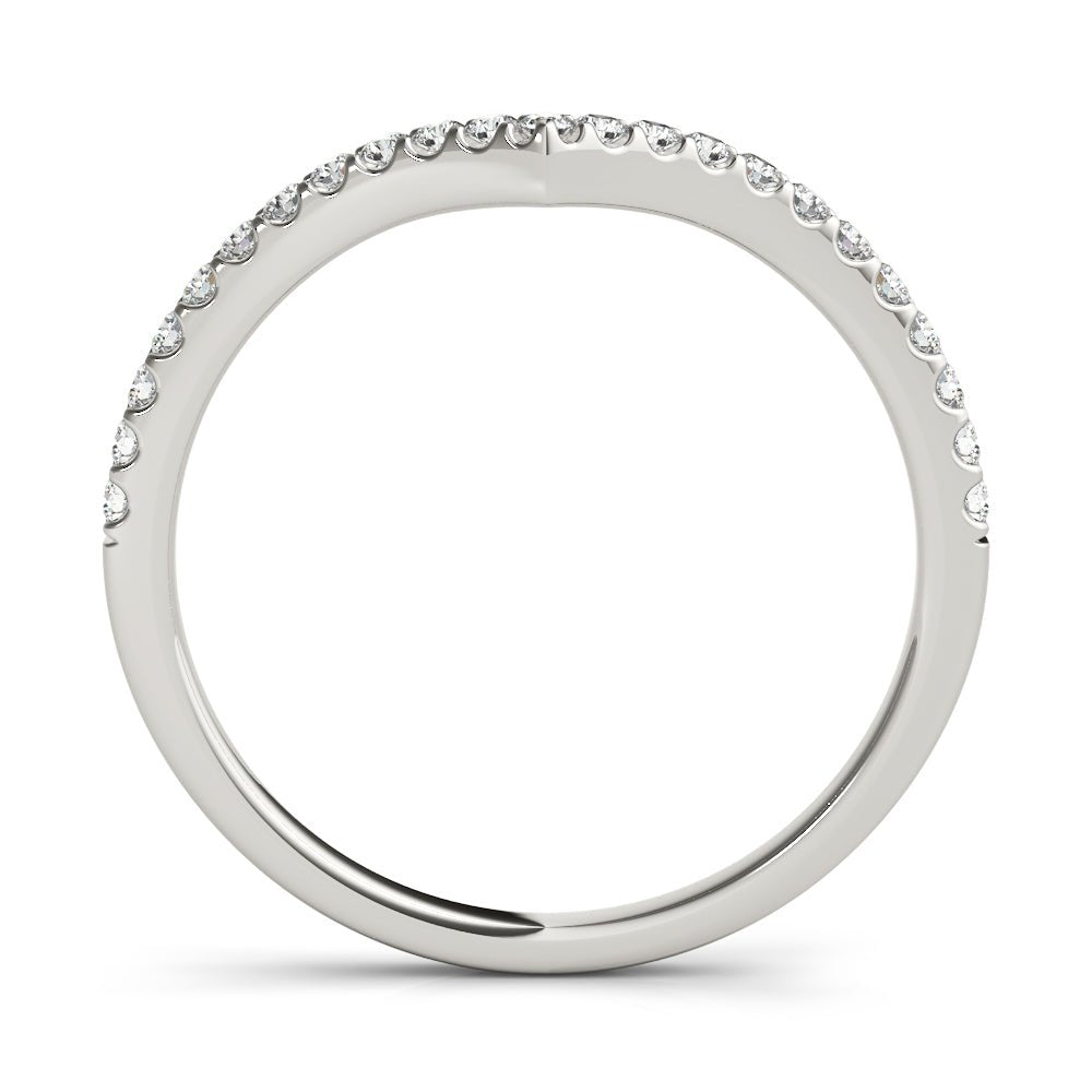 0.20TW 14K Gold Fancy Round Brilliant Diamond Band With A Mild V - Shape Design - Diamond Ring - Design Jewellers Edmonton