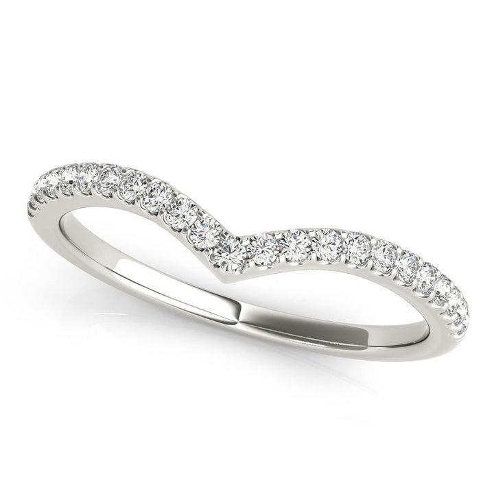 0.20TW 14K Gold Fancy Round Brilliant Diamond Band With A Mild V - Shape Design - Diamond Ring - Design Jewellers Edmonton