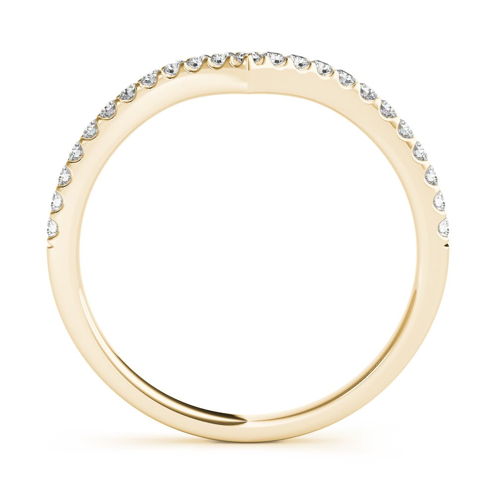 0.20TW 14K Gold Fancy Round Brilliant Diamond Band With A Mild V - Shape Design - Diamond Ring - Design Jewellers Edmonton