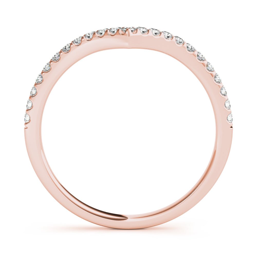 0.20TW 14K Gold Fancy Round Brilliant Diamond Band With A Mild V - Shape Design - Diamond Ring - Design Jewellers Edmonton