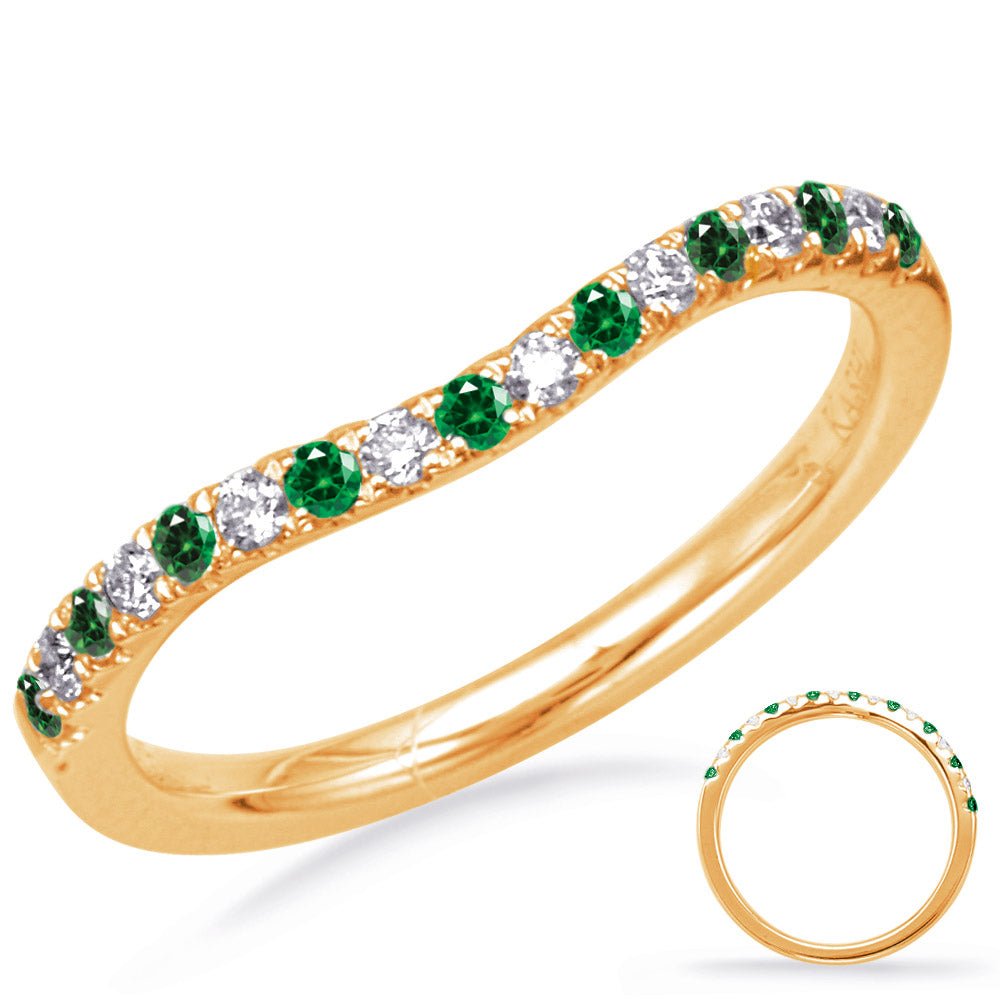 0.22 ctw. ELEGANT GOLD EMERALD & DIAMOND BAND - Luxury Rings - Design Jewellers Edmonton