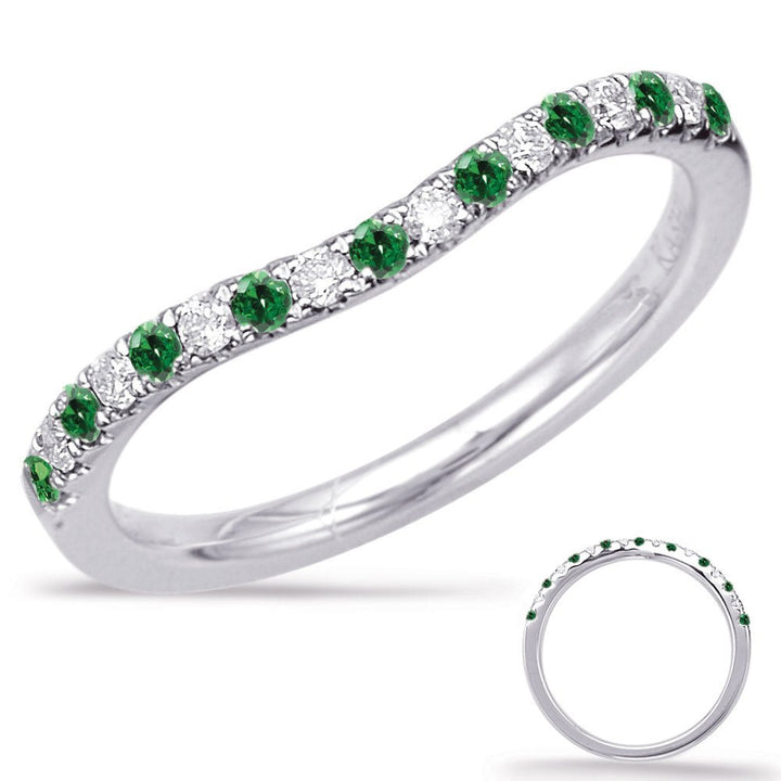 0.22 ctw. ELEGANT GOLD EMERALD & DIAMOND BAND - Luxury Rings - Design Jewellers Edmonton