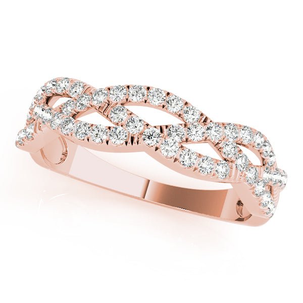 0.25CTW 14K Gold Intertwined Multi - Row Diamond Design Band - Diamond Ring - Design Jewellers Edmonton