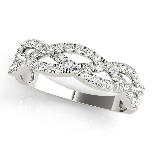 0.25CTW 14K  Gold Intertwined Multi-Row Diamond Design Band