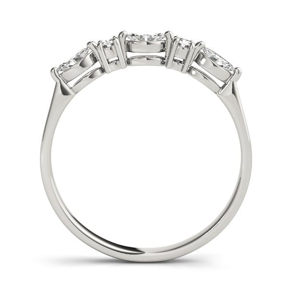 0.25CTW 14K Gold Marquise and Round Brilliant Cut Slim Design Diamond Band - Diamond Ring - Design Jewellers Edmonton