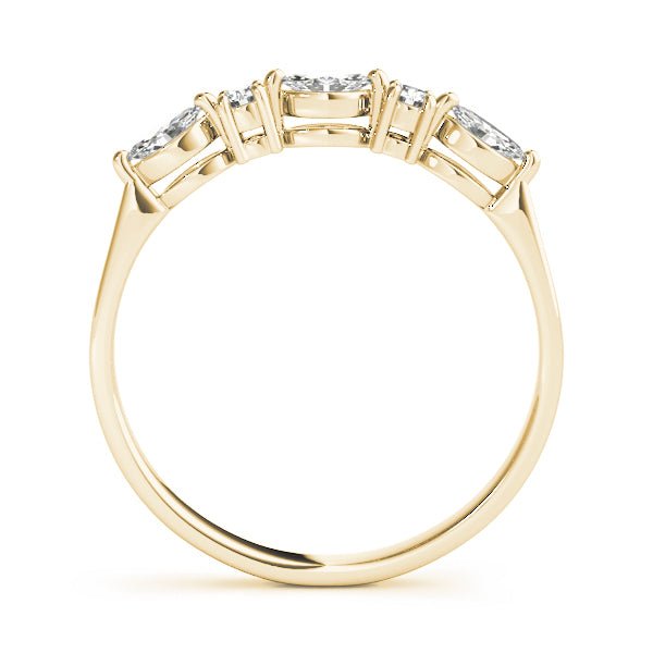 0.25CTW 14K Gold Marquise and Round Brilliant Cut Slim Design Diamond Band - Diamond Ring - Design Jewellers Edmonton