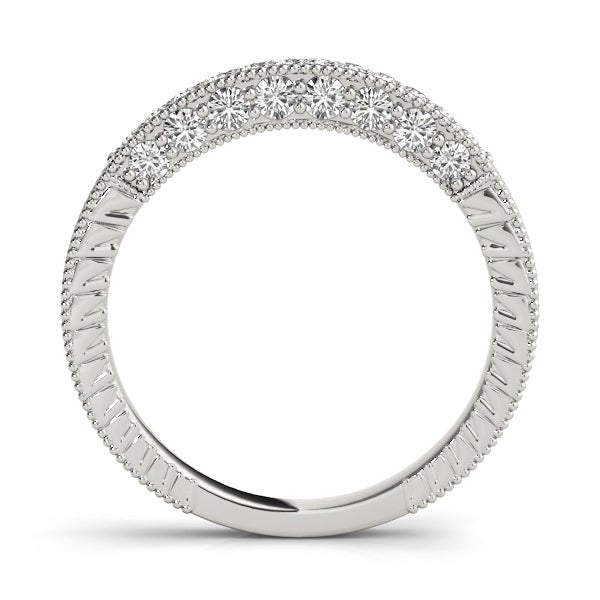 0.25CTW 14K Gold Pave Diamond Band With Millgrain Bead Design Edges - Diamond Ring - Design Jewellers Edmonton