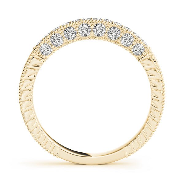 0.25CTW 14K Gold Pave Diamond Band With Millgrain Bead Design Edges - Diamond Ring - Design Jewellers Edmonton