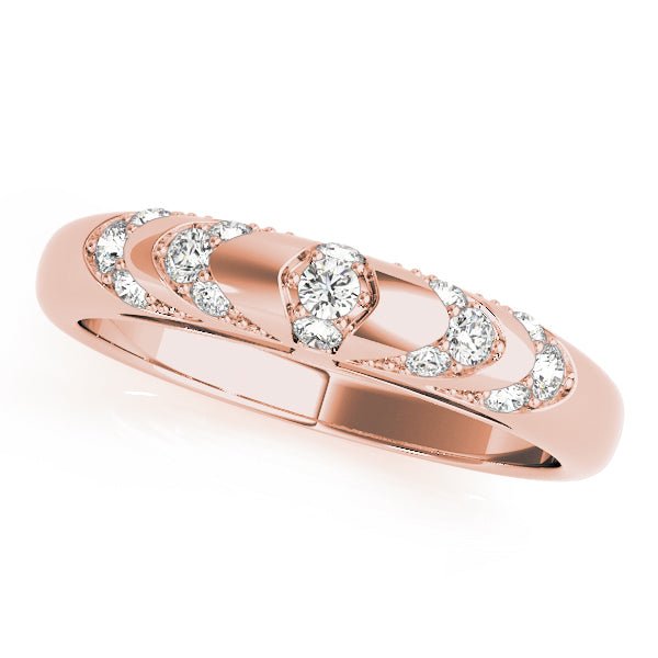 0.25CTW 14K Gold Rounded Diamond Design Band With Fancy Edges - Diamond Ring - Design Jewellers Edmonton
