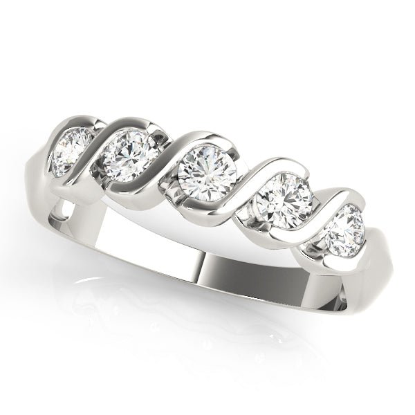 0.25CTW 14K Gold S Shape Design Round Brilliant Cut Diamond Band - Diamond Ring - Design Jewellers Edmonton