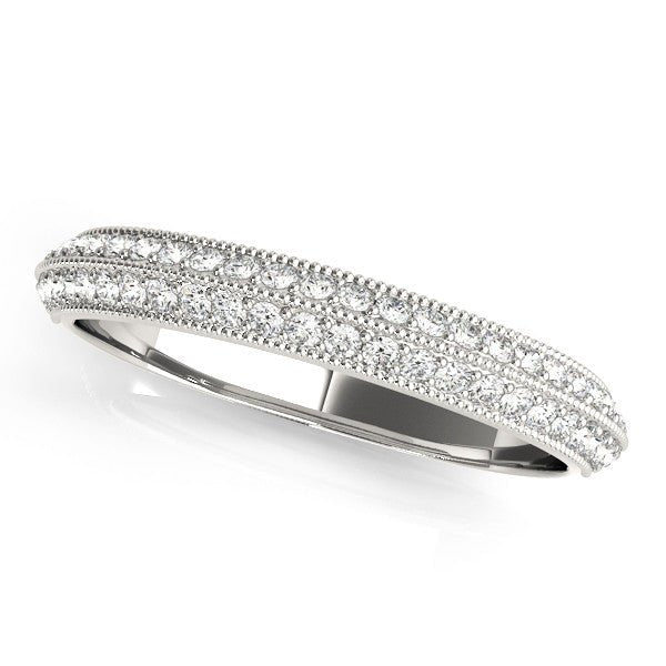 0.25CTW 14K Slim Design Pave Diamond Band - Diamond Ring - Design Jewellers Edmonton