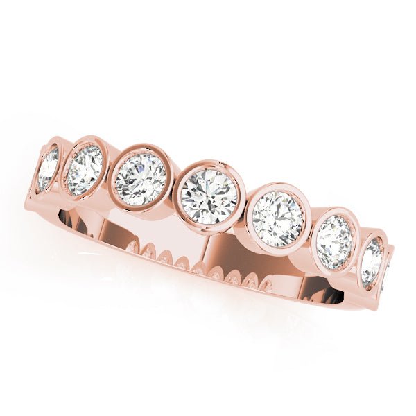 0.30CTW 14K Gold Multi Stone Bezel Set Round Cut Diamond Band - Diamond Ring - Design Jewellers Edmonton