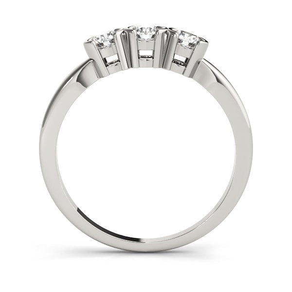 0.33CTW 14K Gold 3 Stone Semi - Bezel Set Round Cut Diamond Band - Diamond Ring - Design Jewellers Edmonton