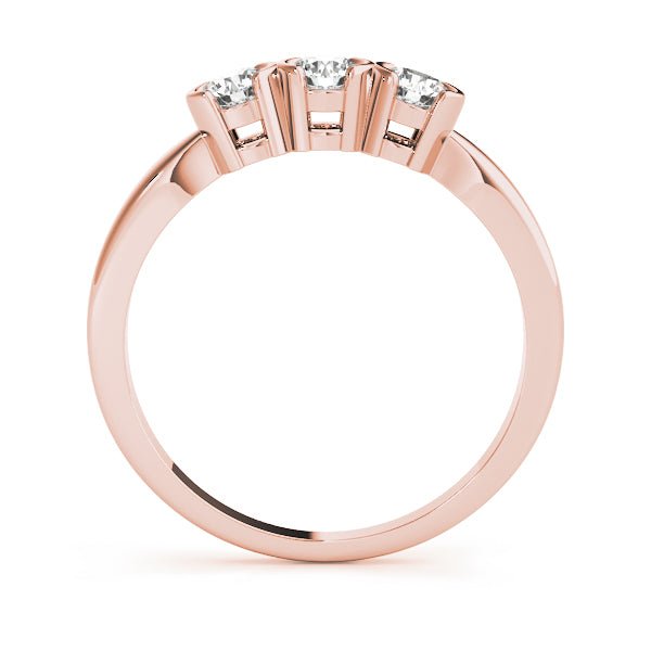 0.33CTW 14K Gold 3 Stone Semi - Bezel Set Round Cut Diamond Band - Diamond Ring - Design Jewellers Edmonton