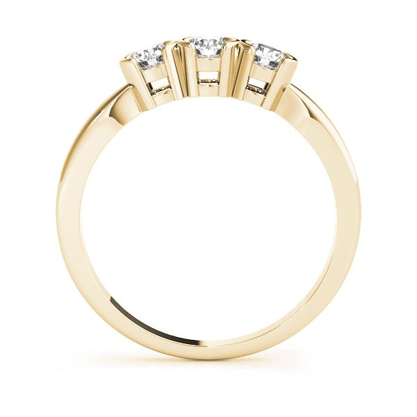 0.33CTW 14K Gold 3 Stone Semi - Bezel Set Round Cut Diamond Band - Diamond Ring - Design Jewellers Edmonton