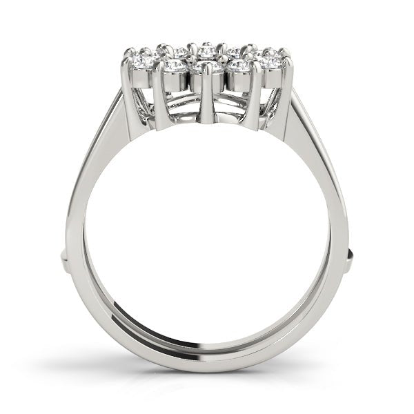 0.33CTW 14K Gold Diamond Cluster Style Ring Jacket Double Band Design - Diamond Ring - Design Jewellers Edmonton