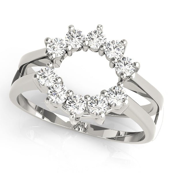 0.33CTW 14K Gold Diamond Cluster Style Ring Jacket Double Band Design - Diamond Ring - Design Jewellers Edmonton