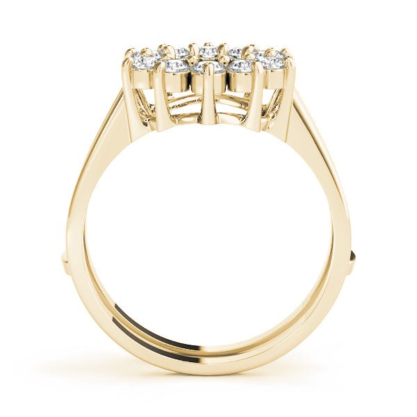 0.33CTW 14K Gold Diamond Cluster Style Ring Jacket Double Band Design - Diamond Ring - Design Jewellers Edmonton