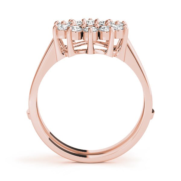 0.33CTW 14K Gold Diamond Cluster Style Ring Jacket Double Band Design - Diamond Ring - Design Jewellers Edmonton
