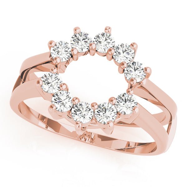 0.33CTW 14K Gold Diamond Cluster Style Ring Jacket Double Band Design - Diamond Ring - Design Jewellers Edmonton