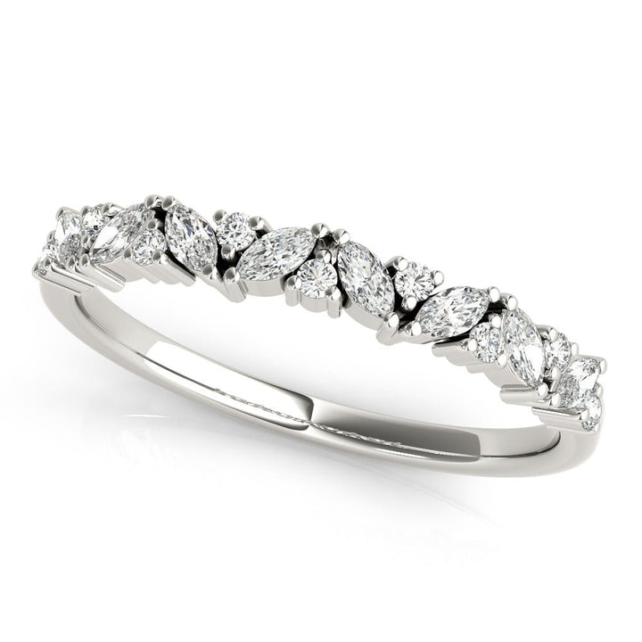 0.33CTW 14K Gold Marquise And Round Brilliant Cut Diamond Band - Diamond Ring - Design Jewellers Edmonton