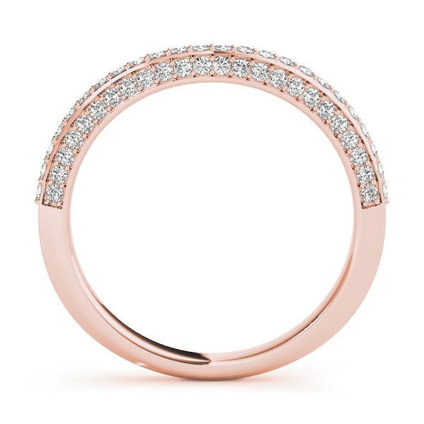 0.33CTW 14K Gold Pave Diamond Design in a 3 Row Band With A Sligthly U - Shape Center - Diamond Ring - Design Jewellers Edmonton
