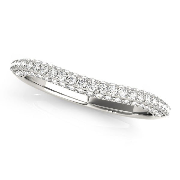 0.33CTW 14K Gold Pave Diamond Design in a 3 Row Band With A Sligthly U - Shape Center - Diamond Ring - Design Jewellers Edmonton