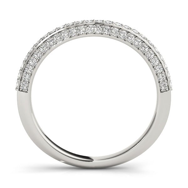 0.33CTW 14K Gold Pave Diamond Design in a 3 Row Band With A Sligthly U - Shape Center - Diamond Ring - Design Jewellers Edmonton
