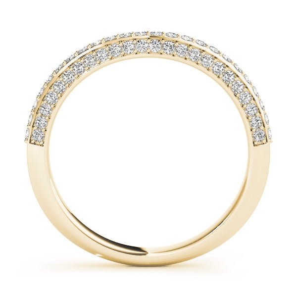 0.33CTW 14K Gold Pave Diamond Design in a 3 Row Band With A Sligthly U - Shape Center - Diamond Ring - Design Jewellers Edmonton