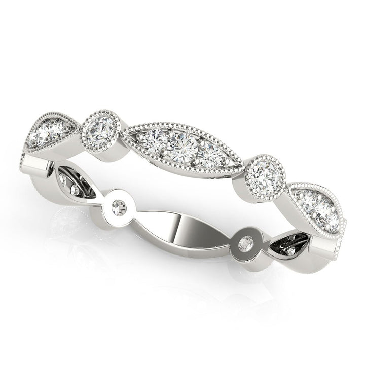 0.33CTW 14K Gold Slim Eye Shape Design Bezel Set Diamond Band - Diamond Ring - Design Jewellers Edmonton