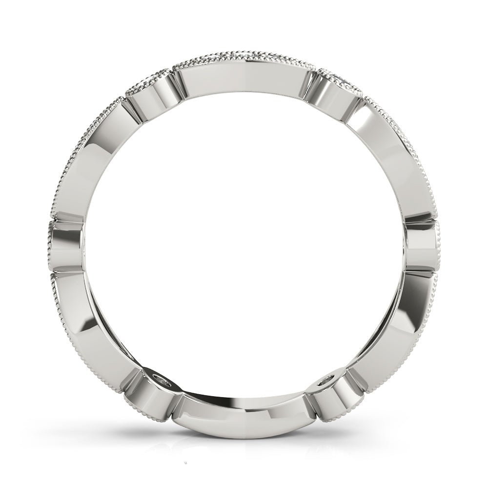 0.33CTW 14K Gold Slim Eye Shape Design Bezel Set Diamond Band - Diamond Ring - Design Jewellers Edmonton