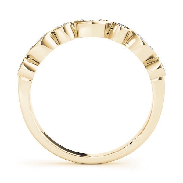 0.33CTW 14K Gold Slim Eye Shape Design Bezel Set Diamond Band - Diamond Ring - Design Jewellers Edmonton