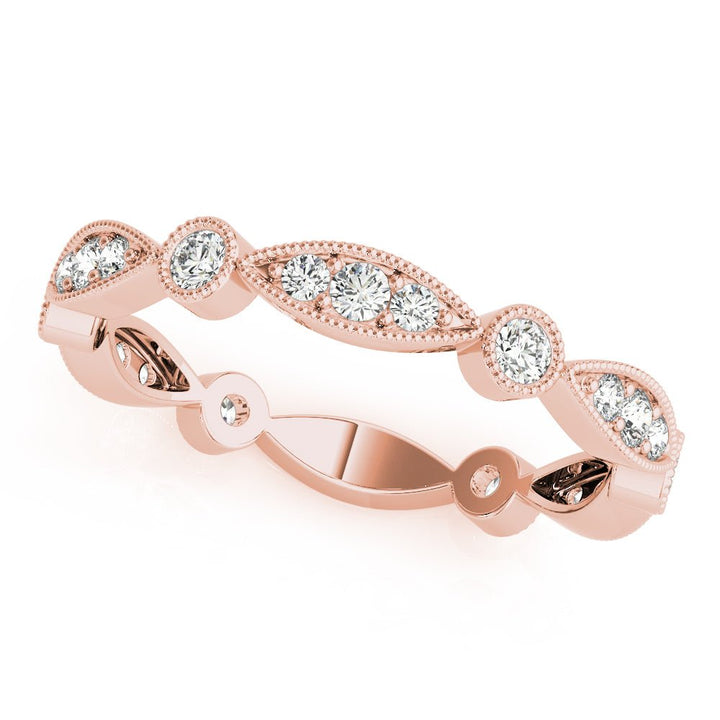 0.33CTW 14K Gold Slim Eye Shape Design Bezel Set Diamond Band - Diamond Ring - Design Jewellers Edmonton