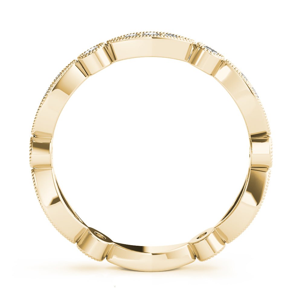 0.33CTW 14K Gold Slim Eye Shape Design Bezel Set Diamond Band - Diamond Ring - Design Jewellers Edmonton