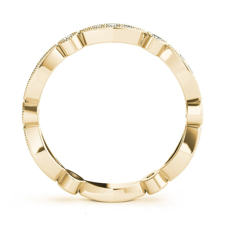 0.33CTW 14K Gold Slim Eye Shape Design Bezel Set Diamond Band - Diamond Ring - Design Jewellers Edmonton