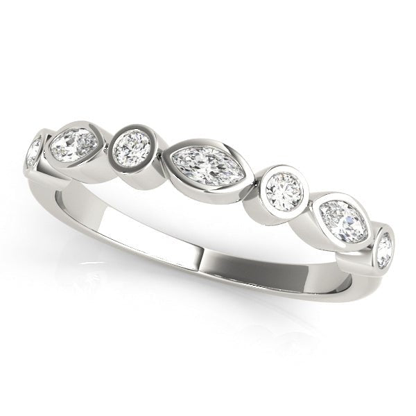 0.33CTW 14K Gold Slim Eye Shape Design Bezel Set Diamond Band - Diamond Ring - Design Jewellers Edmonton