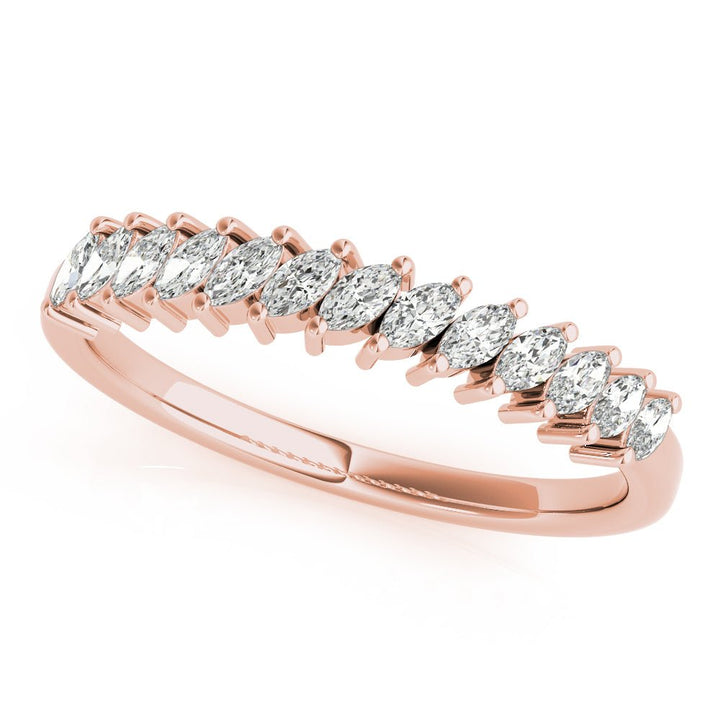 0.40CTW 14K Gold Angle Set Multi Stone Marquise Cut Diamond Band - Diamond Ring - Design Jewellers Edmonton