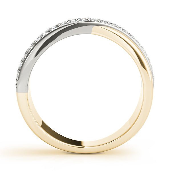 0.40CTW 14K Gold Double Row Overlay Diamond Style Crossover Design Band - Diamond Ring - Design Jewellers Edmonton