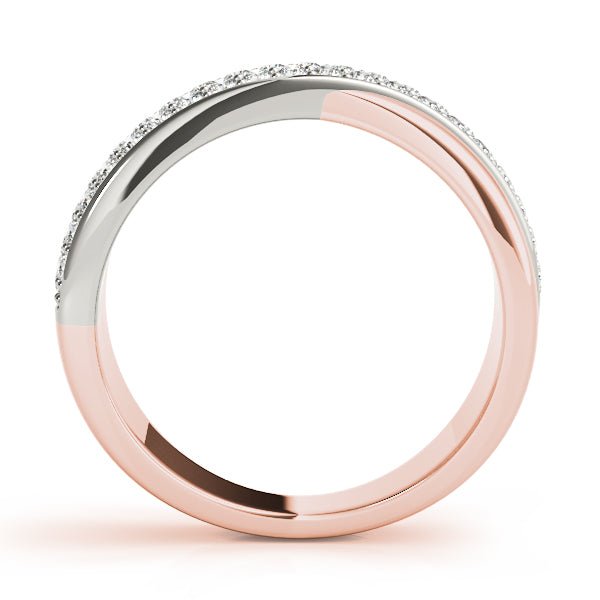 0.40CTW 14K Gold Double Row Overlay Diamond Style Crossover Design Band - Diamond Ring - Design Jewellers Edmonton