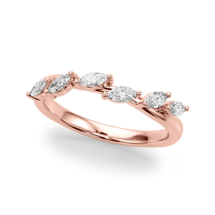 0.40CTW 14K Gold Marquise Diamond Band In A Leaf Design - Diamond Ring - Design Jewellers Edmonton