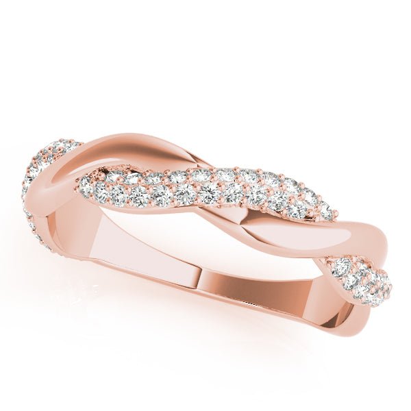 0.40CTW 14K Gold Multi - Row Twisted Design Pave Diamond Band - Diamond Ring - Design Jewellers Edmonton